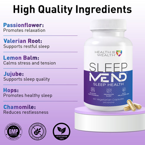 SleepMEND® | 100% Organic Melatonin-Free Sleep Support