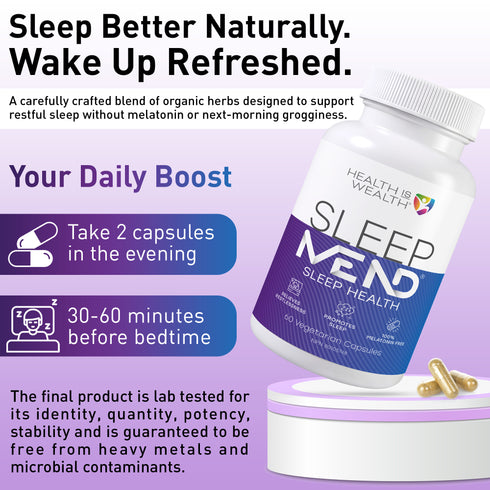 SleepMEND® | 100% Organic Melatonin-Free Sleep Support