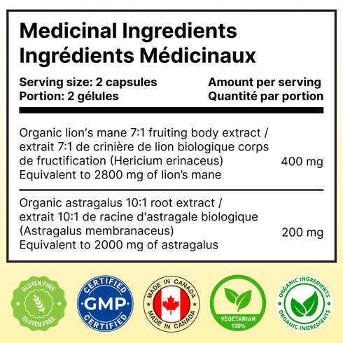 Lion's Mane + Astragalus Cognitive & Immune Support