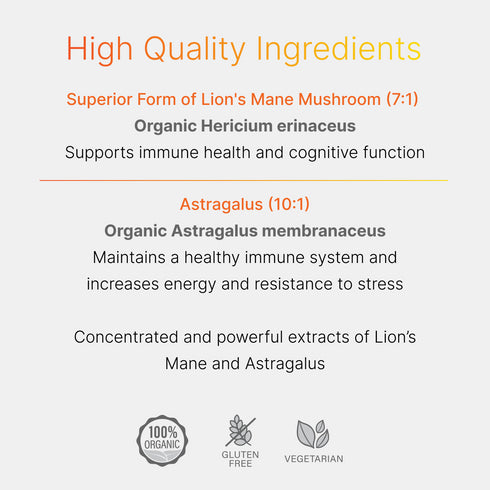 7:1 LION'S MANE + 10:1 ASTRAGALUS | Cognitive & Immune Support